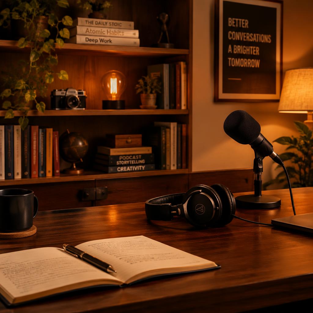 Lyra Vael podcast studio desk